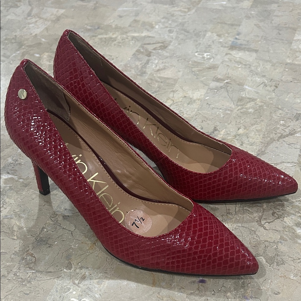Calvin Klein Textured Red Heels